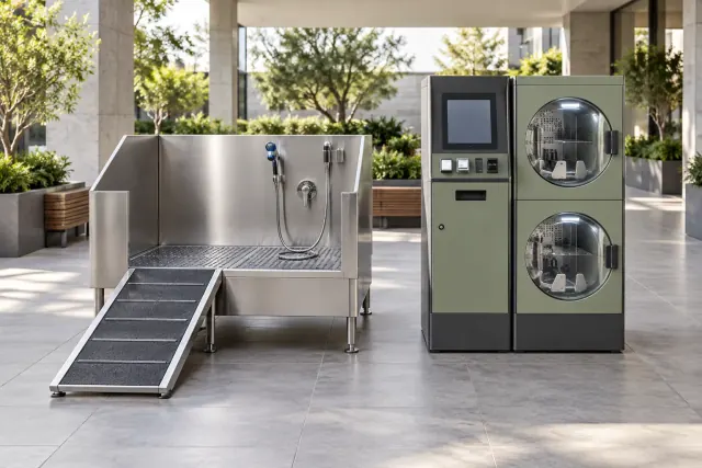 Concept illustration of self-service care and service equipment